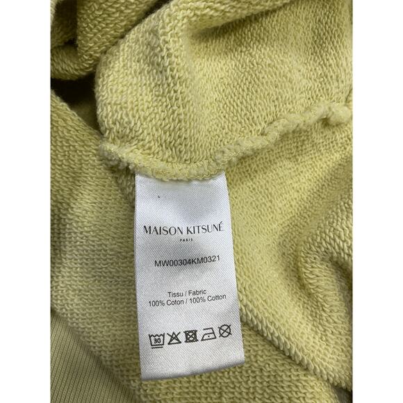 Maison Kitsun� 'Baby Fox' Yellow Turtleneck Sweatshirt Size XS - Picture 5 of 5